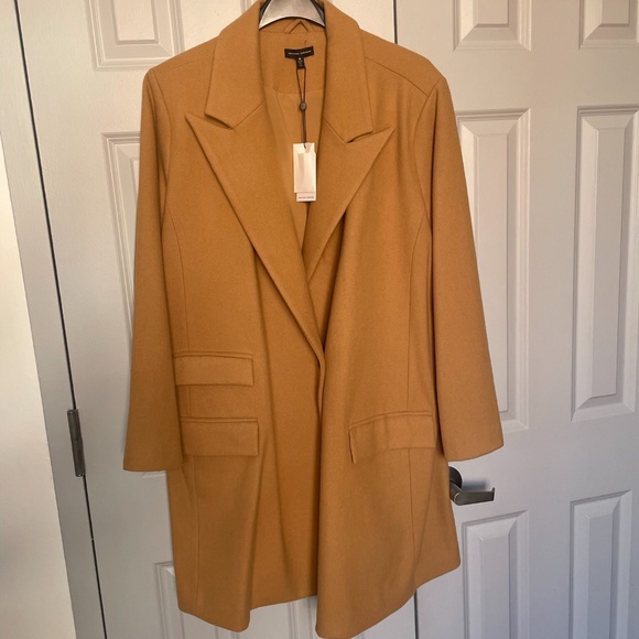 Universal Standard New Tailored Coat Ice Coffee Wool Blend Classic M - Picture 1 of 4